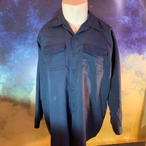 Broken-in & very used Dickies XL Navy work shirt